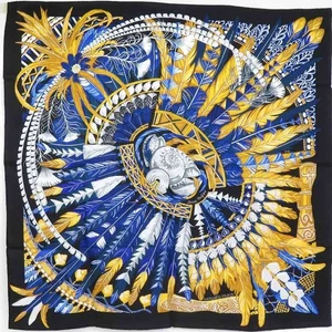 HERMES Scarf Carré 90 "Danse Pacifique" Good Condition With Box From Japan - Picture 1 of 8