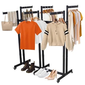 Clothes Rack 6 Arms Clothing Display Racks for Retail, Floor Standing Metal G... - Picture 1 of 9