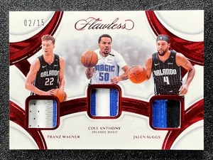 2024-25 Flawless Franz Wagner Cole Anthony Jalen Suggs Triple Patches Ruby /15 - Picture 1 of 2