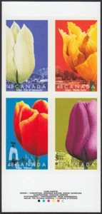 TULIPS = Block of 4 on FRONT booklet page - full set Canada 2002 #1946 MNH - Picture 1 of 3