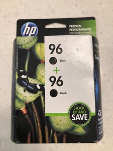 Genuine HP 96 Black Ink Cartridge 2 Pack Exp 2/2013 NIB - Picture 1 of 2