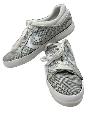 CONVERSE  Women Sz 10 Men 8.5 POINT STAR Black & White Knit OX Low Top Sneakers - Image 1 of 4