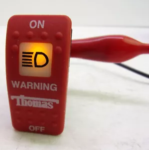 ADVERTENCIA Thomas Built Bus Rojo ENCENDIDO/APAGADO Interruptor de Luz Iluminado Rocker Carling 52003723 - Imagen 1 de 6