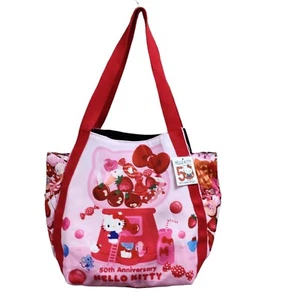 Bolso Grande Sanrio Hello Kitty 50 Aniversario Rosa Envío Gratuito Desde Japón - Imagen 1 de 12