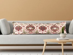 Long Lumbar Pillow Cover ,12"x36" Turkish Rug Pillow Sham,Turkish Pillow Cover - Picture 1 of 6