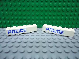 Lego 2 Adesivo Mattone Bianco 1x6 Polizia - Foto 1 di 1