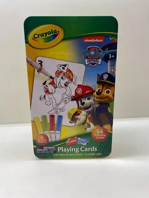 PAW PATROL Crayola Color Your Own Playing Cards NIB 54 Cards With Markers - Image 1 of 4