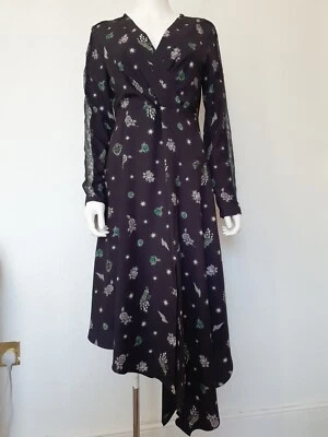 STAR Julien Macdonald Black Chiffon Dress  long Sleeve UK 10 NWT - Image 1 of 4