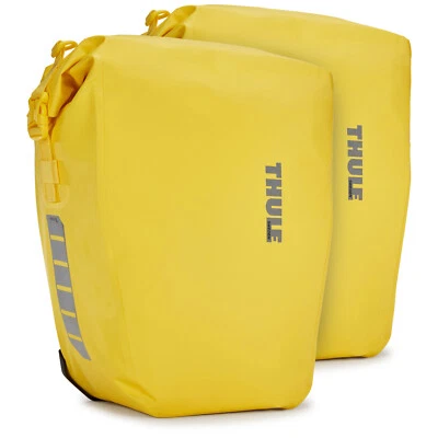 1 Paio Thule Scudo Borsa 25L Borse Bicicletta Portapacchi Impermeabile Giallo - Immagine 1 di 4