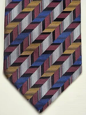 Corbata geométrica para hombre ROBERTO VILLINI 100 % seda Foto 1 de 4