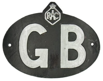 Vintage Black RAC Royal Automobile Club International Car Plate Emblem Insignia - Image 1 of 4