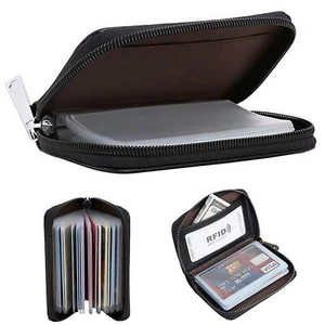 22 Karten RFID Schutz Mini Leder Geldbörse Business Etui Portemonnaie Kreditkartenetui - Bild 1 von 12