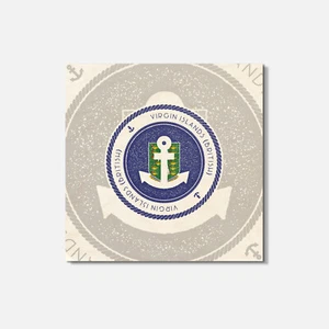 British Virgin Islands Nautical Travel 4'' X 4'' Square Wooden Coaster - Picture 1 of 3