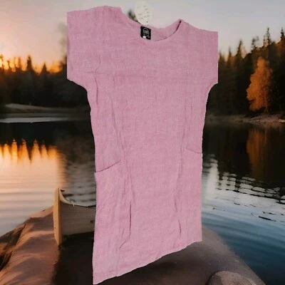 Vestido Gauzy Rosa Algodón India Bohemio Gauzy Verano Bolsillos Cuadrados S/M NUEVA ETIQUETA Foto 1 de 4