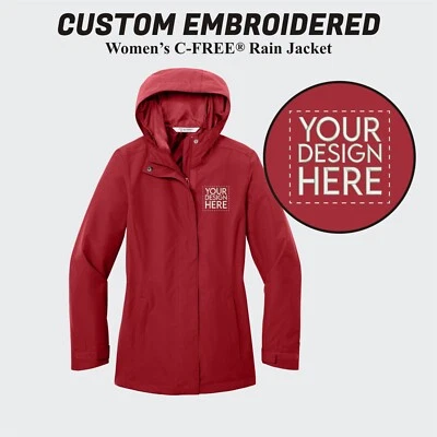 定制刺绣女式雨衣-个性化夹克 — 第 1/4 张图片