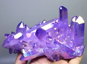 1.54lb Colorful Aura Quartz Crystal Titanium Bismuth Silicon Cluster Rainbow - Picture 1 of 12