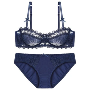 Ladies Bras Set Ultra-thin Lace Brassiere Unpadded Sexy Lingerie Soft Panties BH - Picture 1 of 30