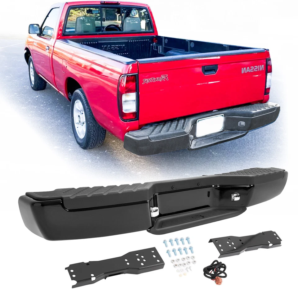 Fit For 1998-2004 Nissan Frontier Rear Bumper Assembly w/o Sensor Holes Black Foto 1 de 4