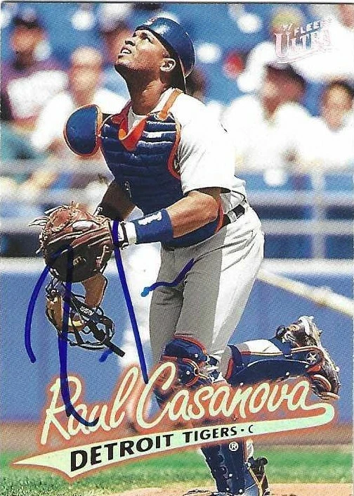 Autographed/Signed 1997 Fleer Ultra #57 Raul Casanova Detroit Tigers Tough Sig - Image 1 of 1