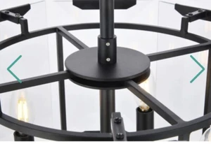 Elegant Lighting Monaco 4 Light 17" Flat Black Pendant Ceiling Light, FRAME ONLY - Picture 1 of 4