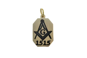 MASONIC POCKET WATCH FOB PENDANT SOLID BRASS GOLD PLATED ANY LODGE NO. ENGRAVED - Picture 1 of 7