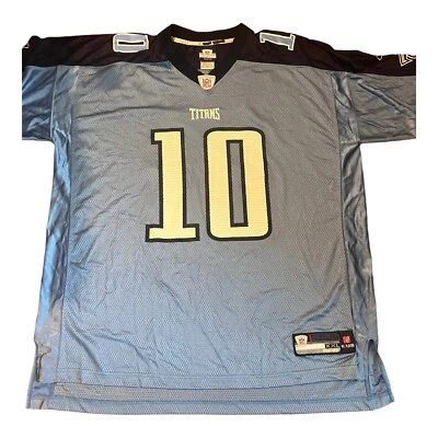 Camiseta Vince Young Tennessee Titans #10 2XL Rbk NFL Auténtica Bebé Azul/Marino A85 Foto 1 de 4