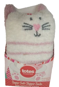 Totes Toasties Woman's Bunny Rabbit  Slippers Slip Resistant Tread One Size New - Picture 1 of 6