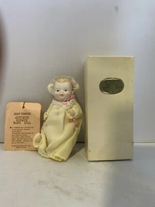 Réplica antigua de muñeca bebé Bisque, Shackman, ojos azules rubios, niña hecha en Japón - Imagen 1 de 8