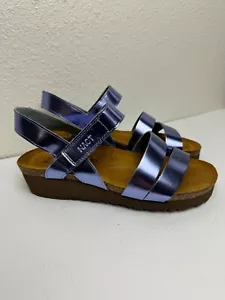 Naot Kayla Metallic/Pattern Purple Sandals. EU 36 USA 5 /5.5. Leather Wedge - Picture 1 of 12