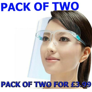 Full Face Shield Visor Glasses Guard Protection Safety Covering Clear Anti Fog - Picture 1 of 2