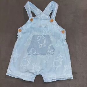 Vintage Baby Disney blau & weiß Winnie Puuh Overall 3-6 Monate - Bild 1 von 10