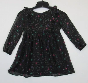 Epic Threads Girl's 5 Gold Sparkle Star Multicolor Dress Chiffon Lined - Picture 1 of 8