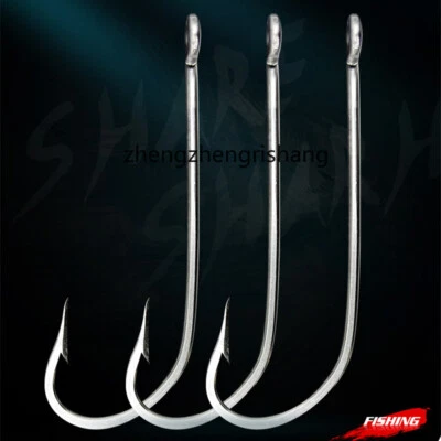 50pcs Stainless Steel Fishing Hooks O'Shaughnessy Forged Long Shank J Fish Hooks - Image 1 of 4