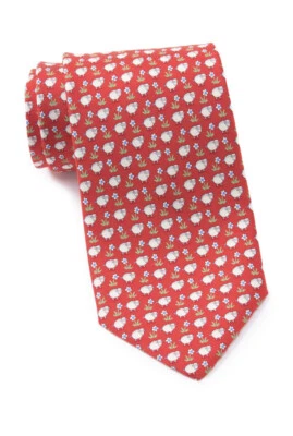 Nuevo Auténtico Salvatore Ferragamo Hombres Corbata Roja Oveja Logo Todo Más de $190 Foto 1 de 4