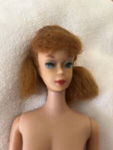 Vintage 1961 #5 ‘Ponytail’ Barbie Doll : rare titian-auburn hair, blue eyes, Da