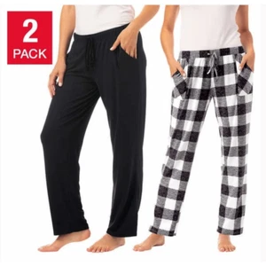 2 Pack Lucky Brand Straight Leg Lounge Pajama Pants Buffalo Check Black SMALL - Picture 1 of 2