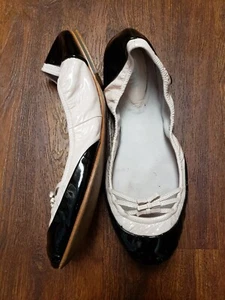 BLOCH Talla 41/10 Rosa Negro Charol Ballet Planos Arcos Coqueta 2 Tonos Usado en Excelente Condición - Imagen 1 de 5