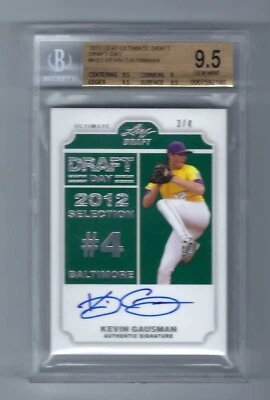 2012 Leaf Ultimate Draft Day #KG1 Kevin Gausman Blue Jays RC Auto 3/4 BGS 9.5 - Image 1 of 2