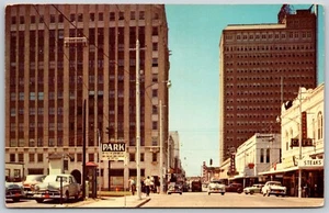 Postcard Texas Beaumont TX Pearl Street Goodhue Buildings Edison Hotel - Picture 1 of 2