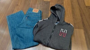 LEVIS 550 Size 16 Reg 28 X 28 Relaxed Fit Jeans & Tommy Hilfiger Hoodie L (14-16 - Picture 1 of 10