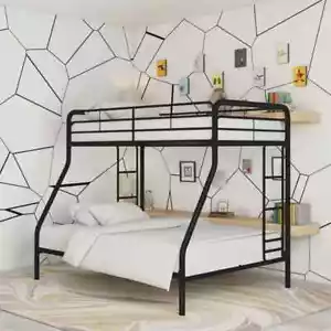 Hot Deal! Daury Twin over Full Bunk Bed Black New - Picture 1 of 22