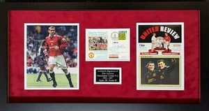 ERIC CANTONA MANCHESTER UNITED FIRMADO MONTAJE AFTAL - Imagen 1 de 1