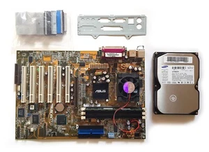 ASUS TUSL2-C + Celeron Tualatin 1300hz + 256 Mb RAM + HDD 40Gb Retrogaming set - Picture 1 of 12