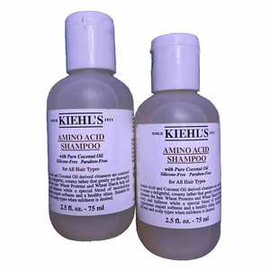 Kiehl's AMINO ACID SHAMPOO with PURE COCONUT OIL 2.5 fl. oz. each  X 2 - Picture 1 of 2