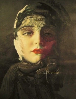 Dream Girl in Lace Rolf Armstrong Pinup Art Print to Frame - Image 1 of 2