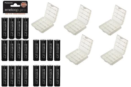 PANASONIC ENELOOP 20x ENELOOP PRO 2550mAh (mind.2500)Typ AA MIGNON BK-3HCDE + Boxen, ready to use