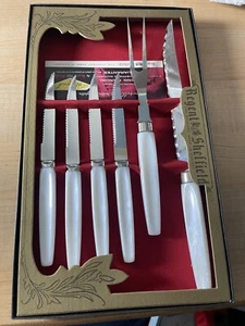 ๐ Vintage REGENT SHEFFIELD English Stainless 6 White Piece Cutlery Set original - Picture 1 of 6