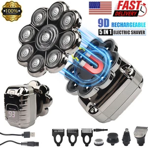 9D 5-in-1 Shaver Cordless Hair Trimmer Bald Head Razor Electric For Men Wet Dry - Picture 1 of 78