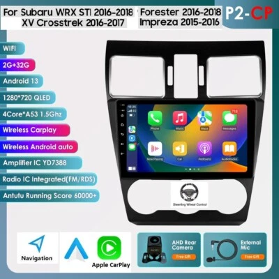 32G Car Stereo Radio GPS Carplay Android 13 For Subaru Forester WRX XV 2016-2018 - Image 1 of 4