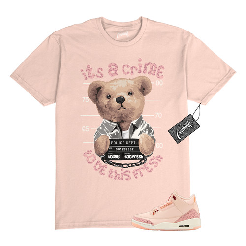 3 T shirt San Valentino Trattati Lavato Rosa Corallo Rosso Match CRIME